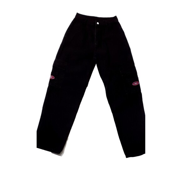 Shein Wake Baggy Cargo Jeans Black Denim Women’s Size S # 18 - Picture 1 of 9